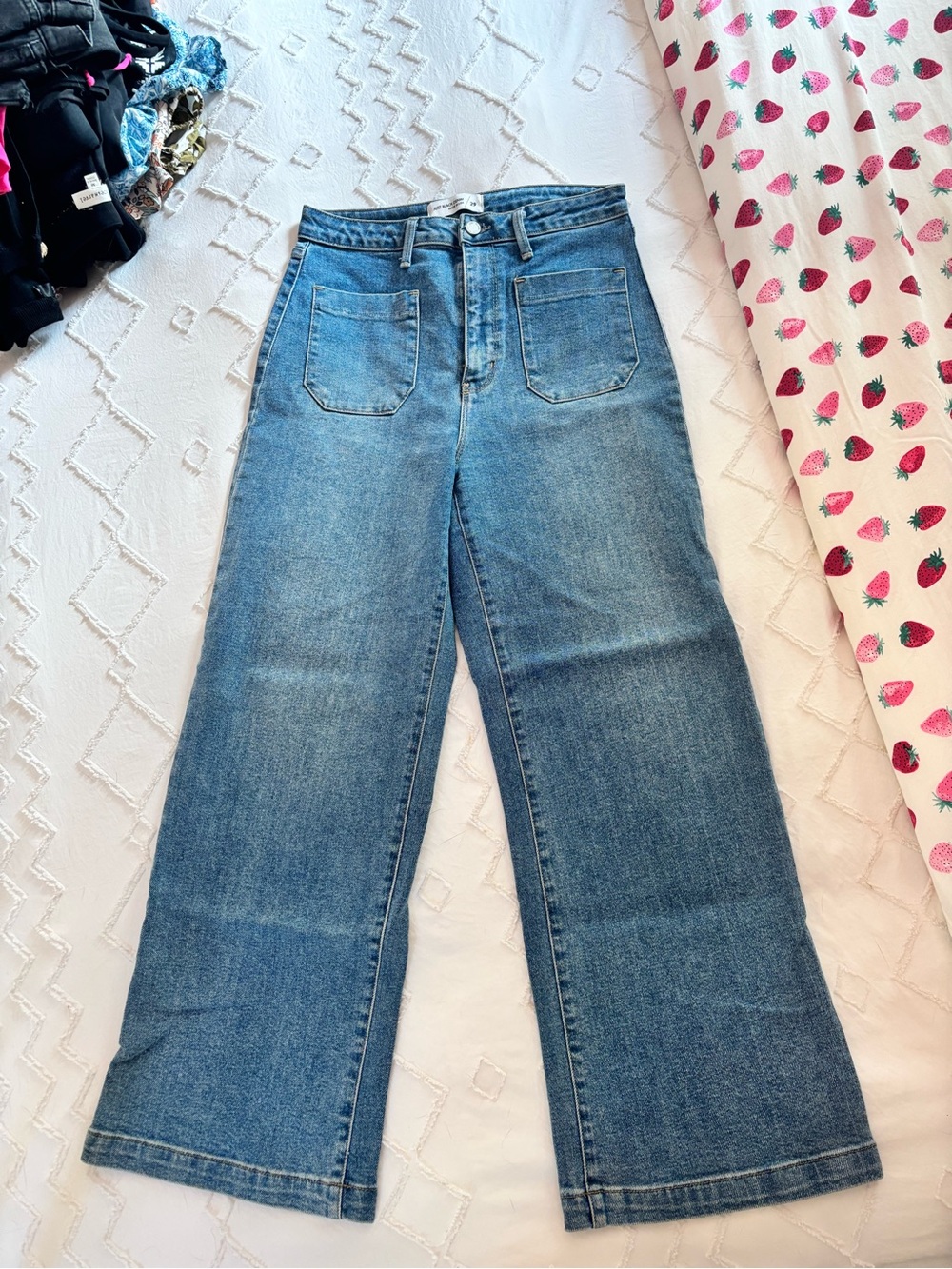 Just Black denim High-Rise Wide-Leg Jeans - Blue Wash